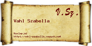 Vahl Szabella névjegykártya